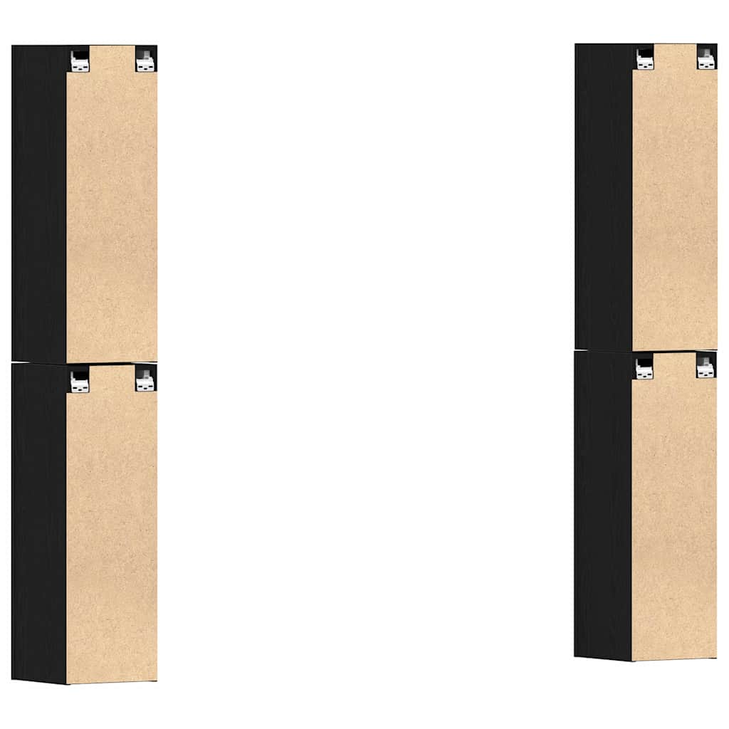 TV-skåpsset 4 pcs Svart ek 30.5 x 30 x 90 cm Konstruerat trä