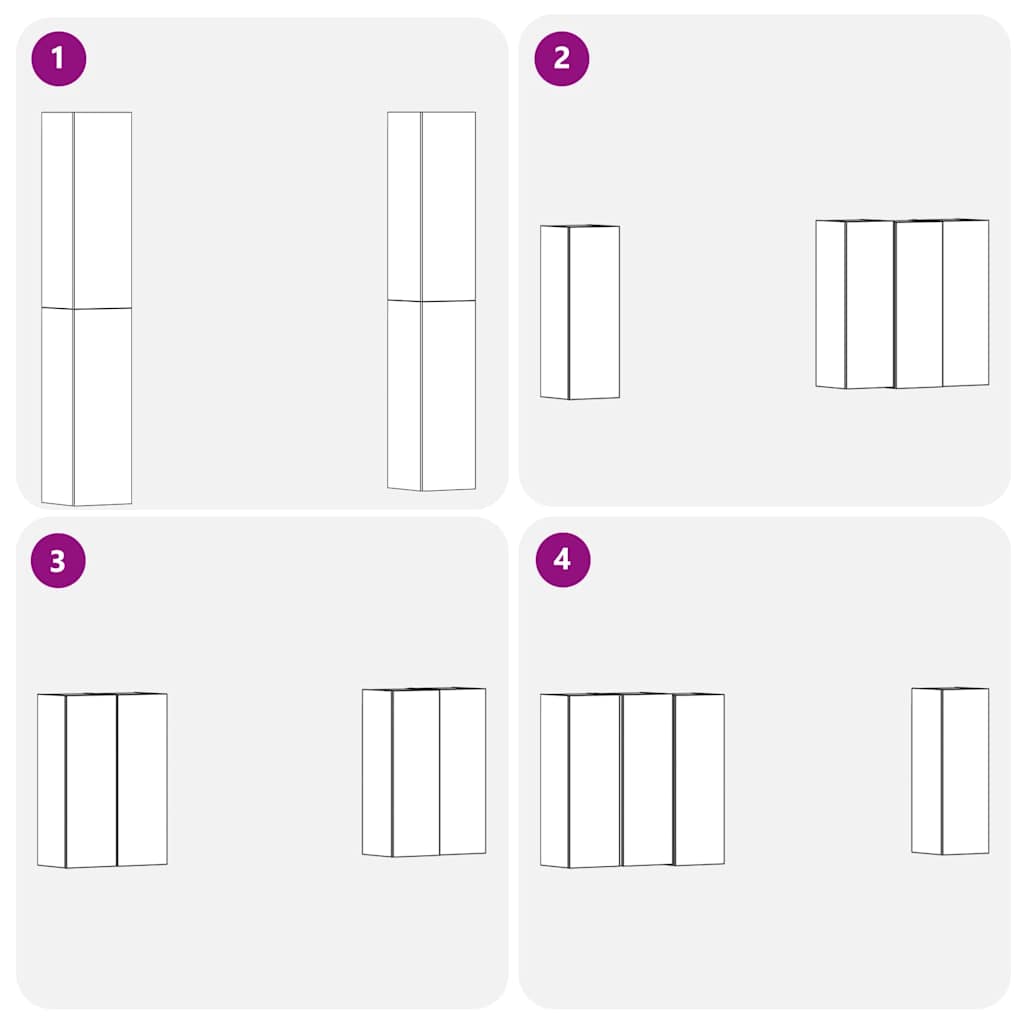 TV-skåpsset 4 pcs Svart ek 30.5 x 30 x 90 cm Konstruerat trä