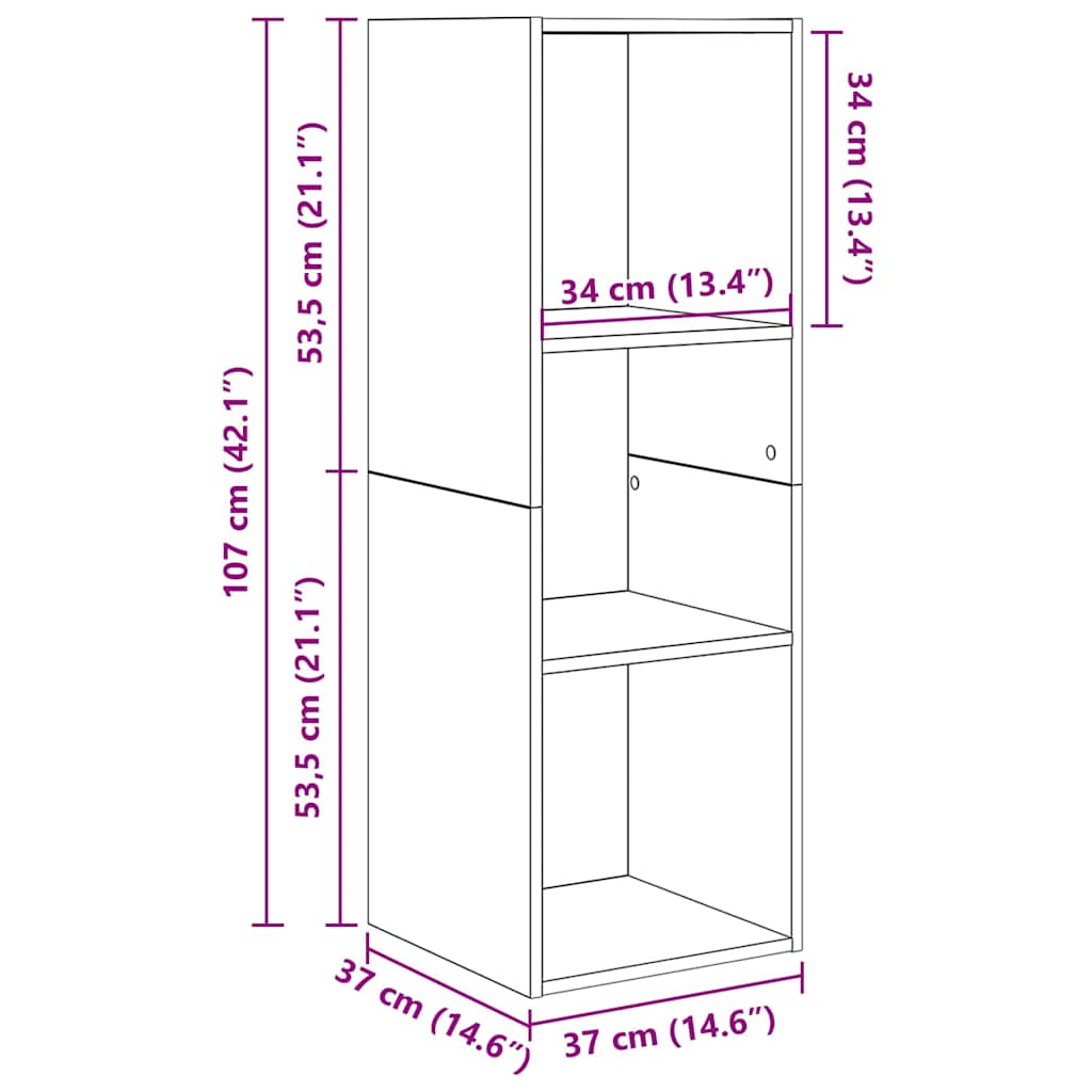 Väggmonterade TV-skåp 2 pcs Gammalt trä 37 x 37 x 107 cm