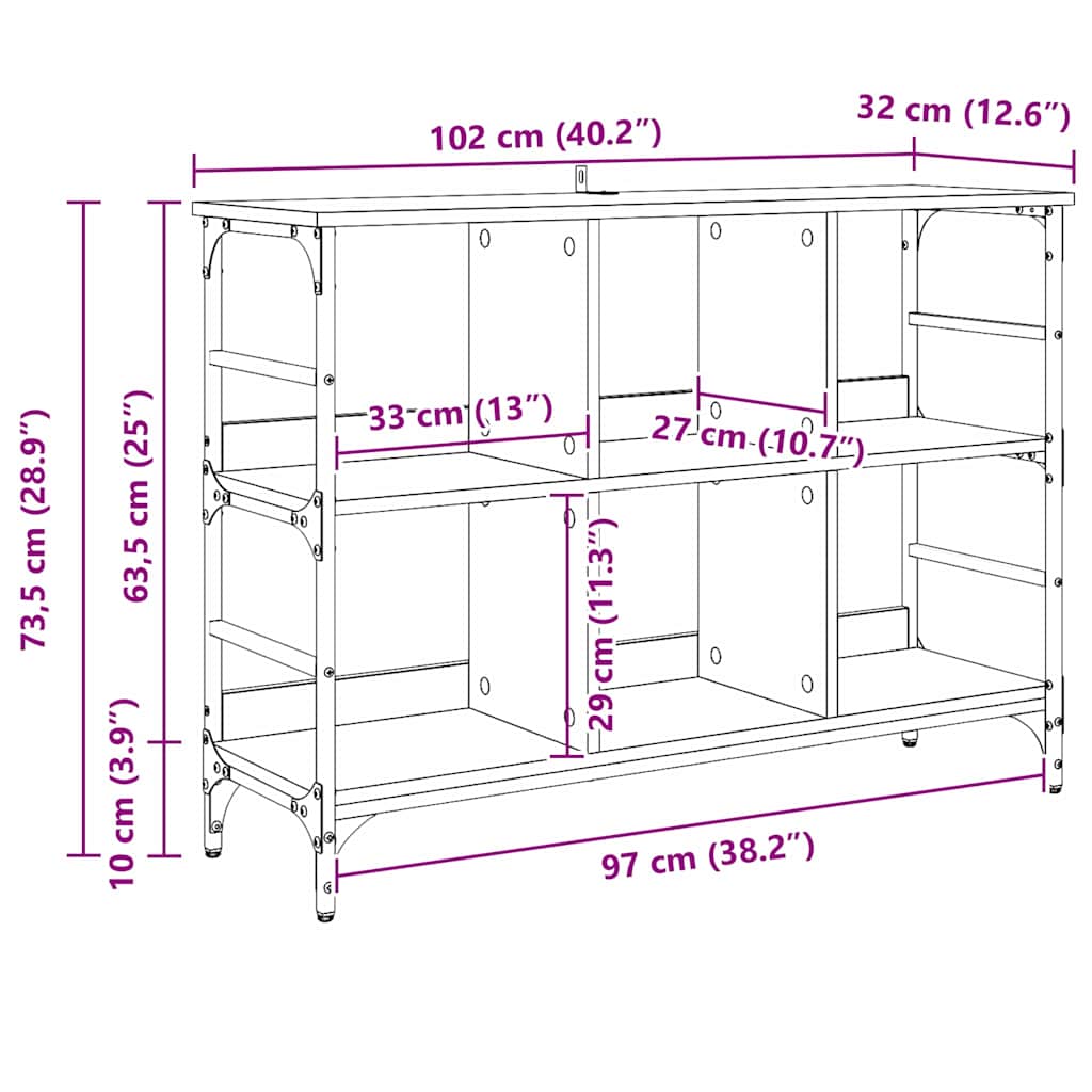 Skänk Svart 102 x 32 x 73.5 cm