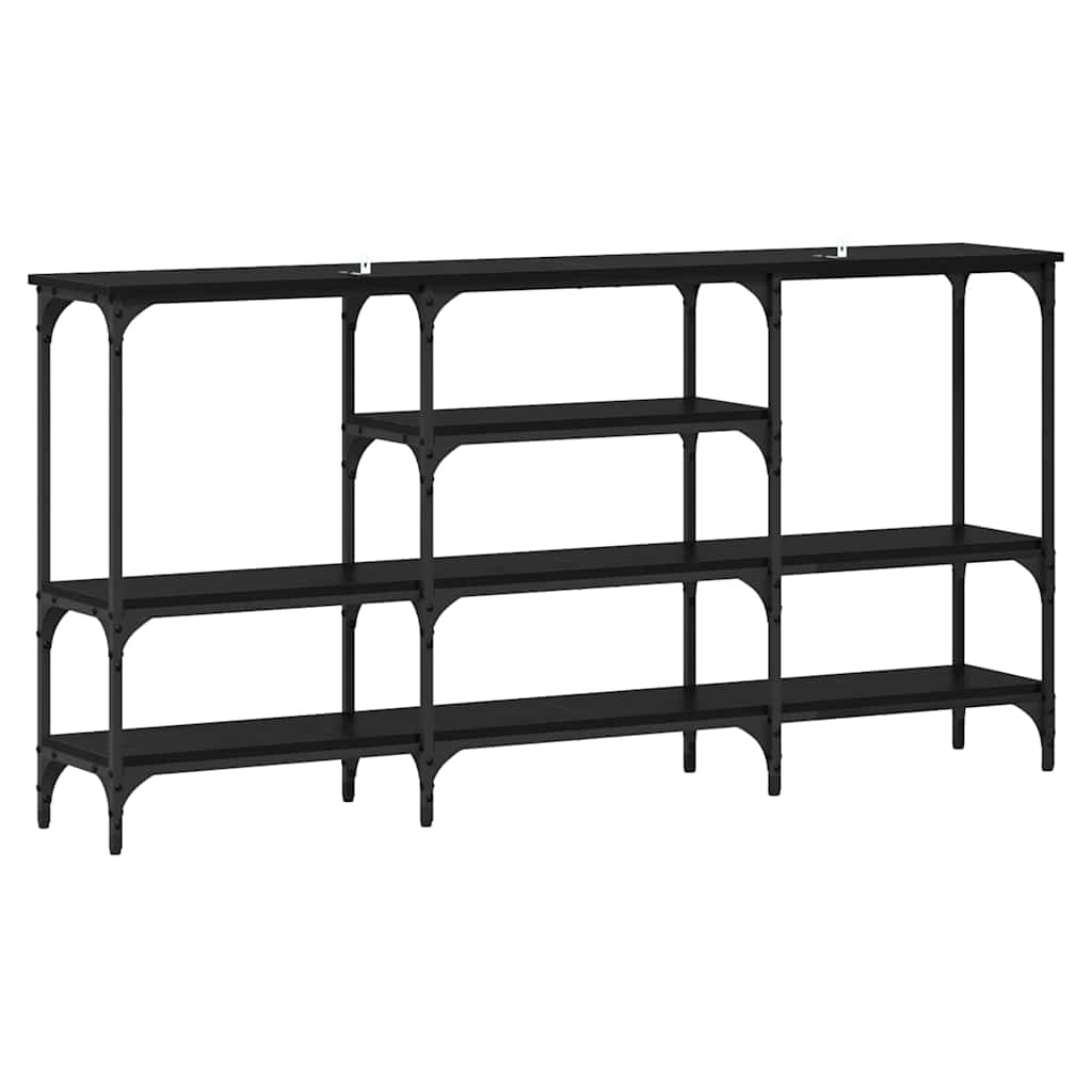Avlastningsbord Konsollbord Svart Ek med hylla 160 x 29 x 80 cm
