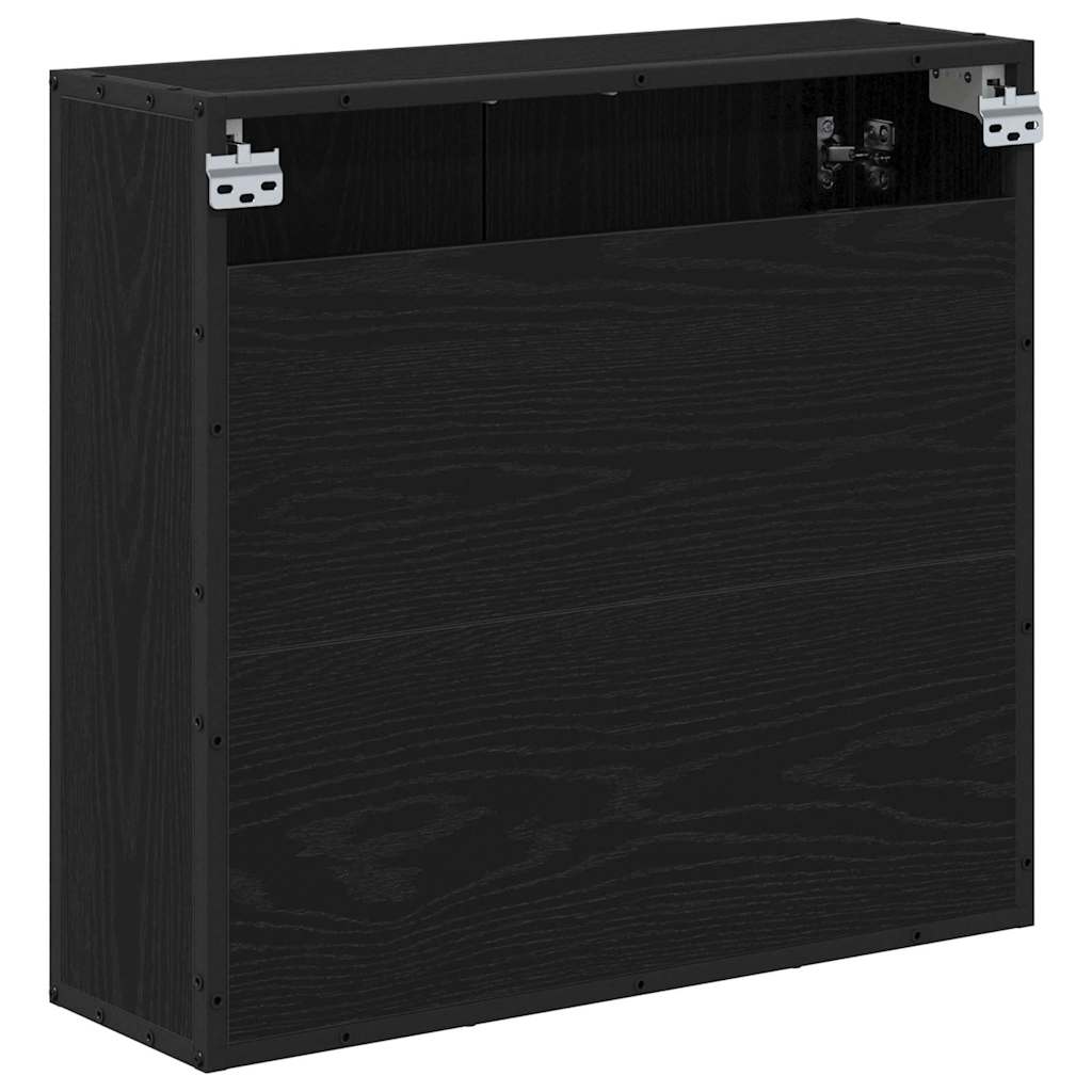 Badrumsspegel Spegelskåp Svart Ek 65 x 20 x 60 cm