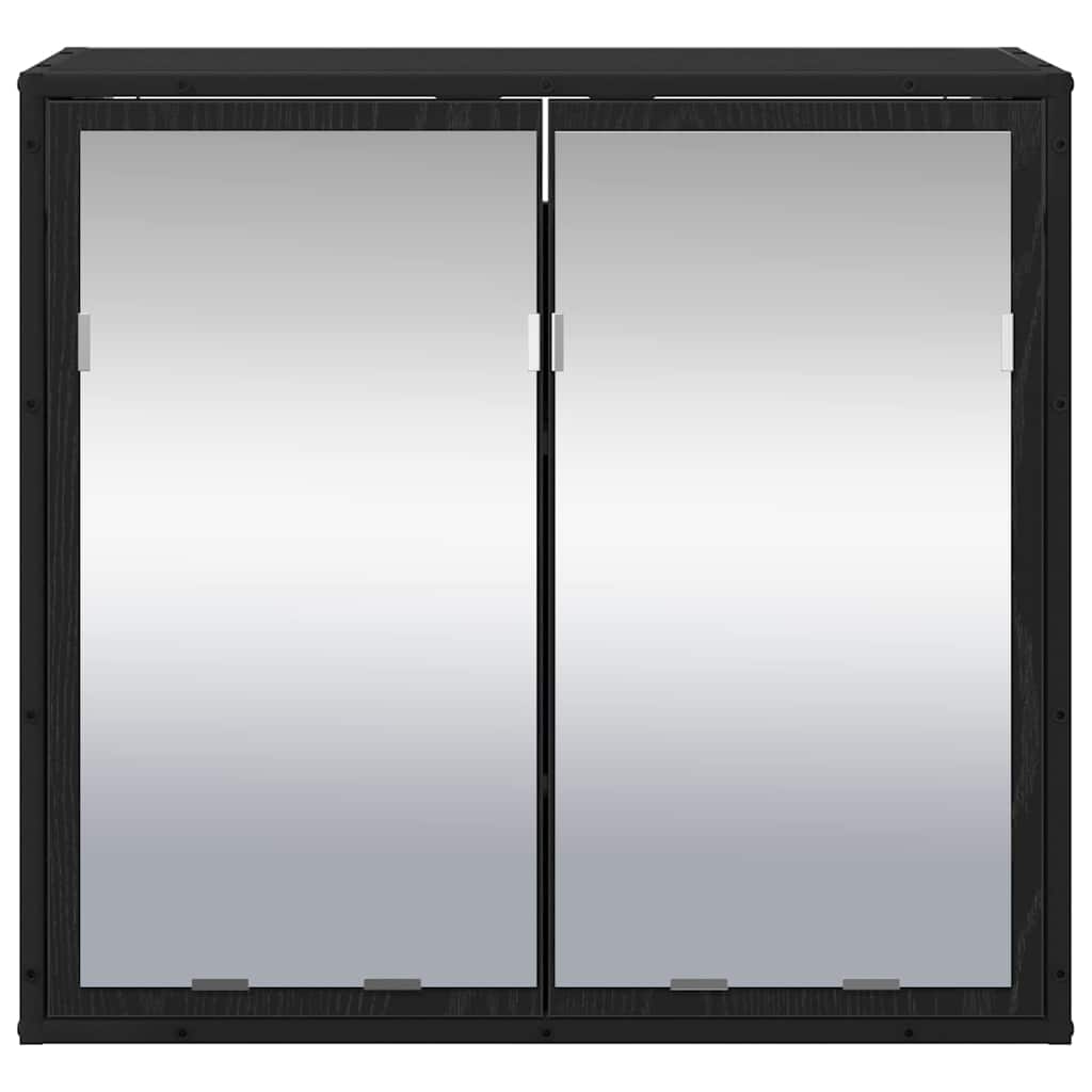 Badrumsspegel Spegelskåp Svart Ek 65 x 20 x 60 cm