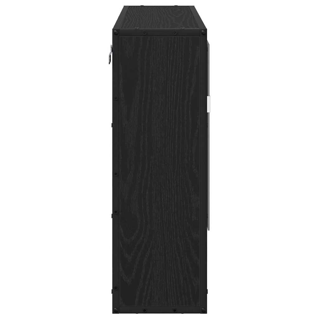 Badrumsspegel Spegelskåp Svart Ek 65 x 20 x 60 cm