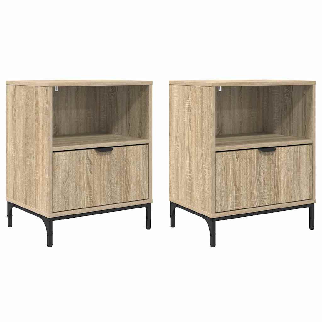 Sängbord 2 pcs Sonoma ek 49 x 36 x 61 cm Konstruerat trä