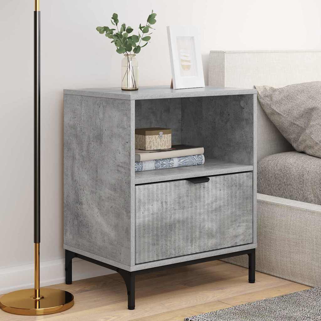 Sängbord 2 pcs Betonggrå 49 x 36 x 61 cm Konstruerat trä