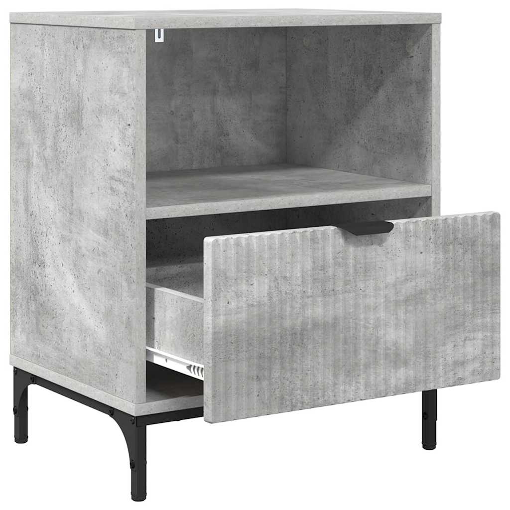 Sängbord 2 pcs Betonggrå 49 x 36 x 61 cm Konstruerat trä