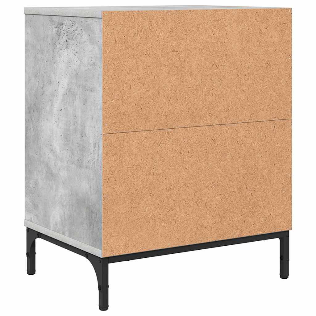 Sängbord 2 pcs Betonggrå 49 x 36 x 61 cm Konstruerat trä