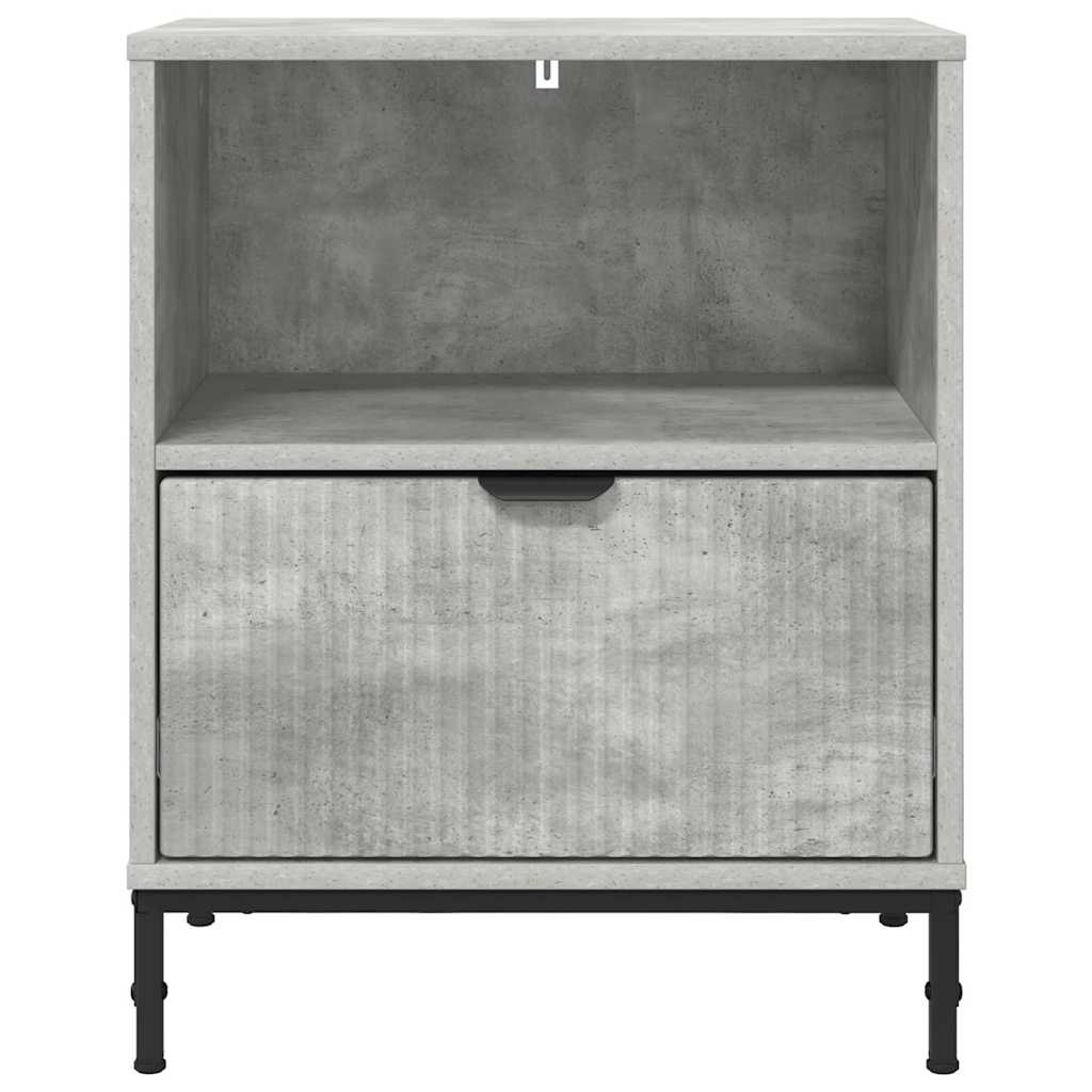 Sängbord 2 pcs Betonggrå 49 x 36 x 61 cm Konstruerat trä