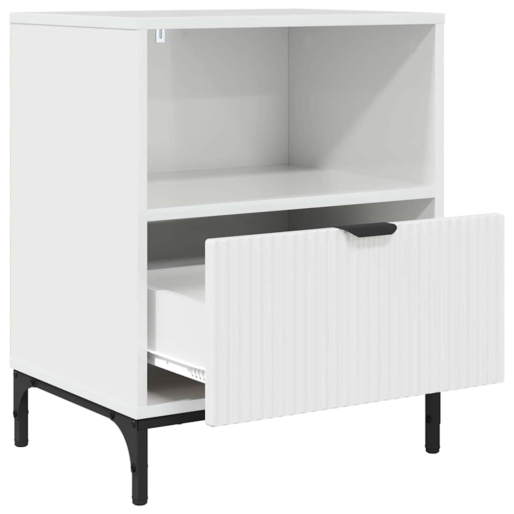 Sängbord 2 pcs Vit högglans 49 x 36 x 61 cm Konstruerat trä