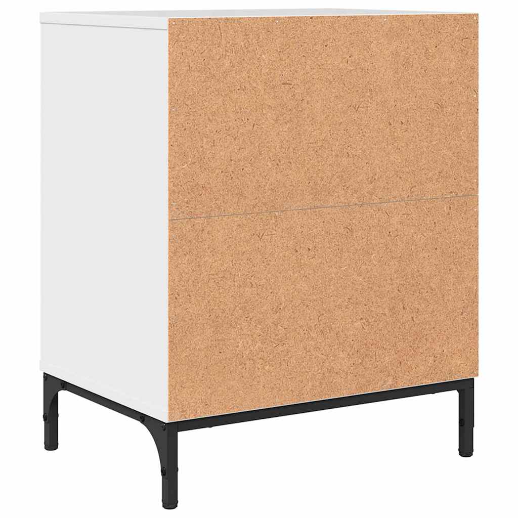 Sängbord 2 pcs Vit högglans 49 x 36 x 61 cm Konstruerat trä