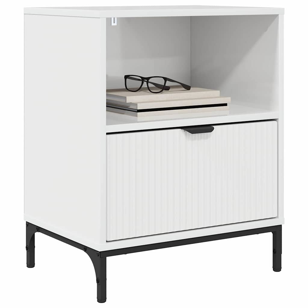 Sängbord 2 pcs Vit högglans 49 x 36 x 61 cm Konstruerat trä