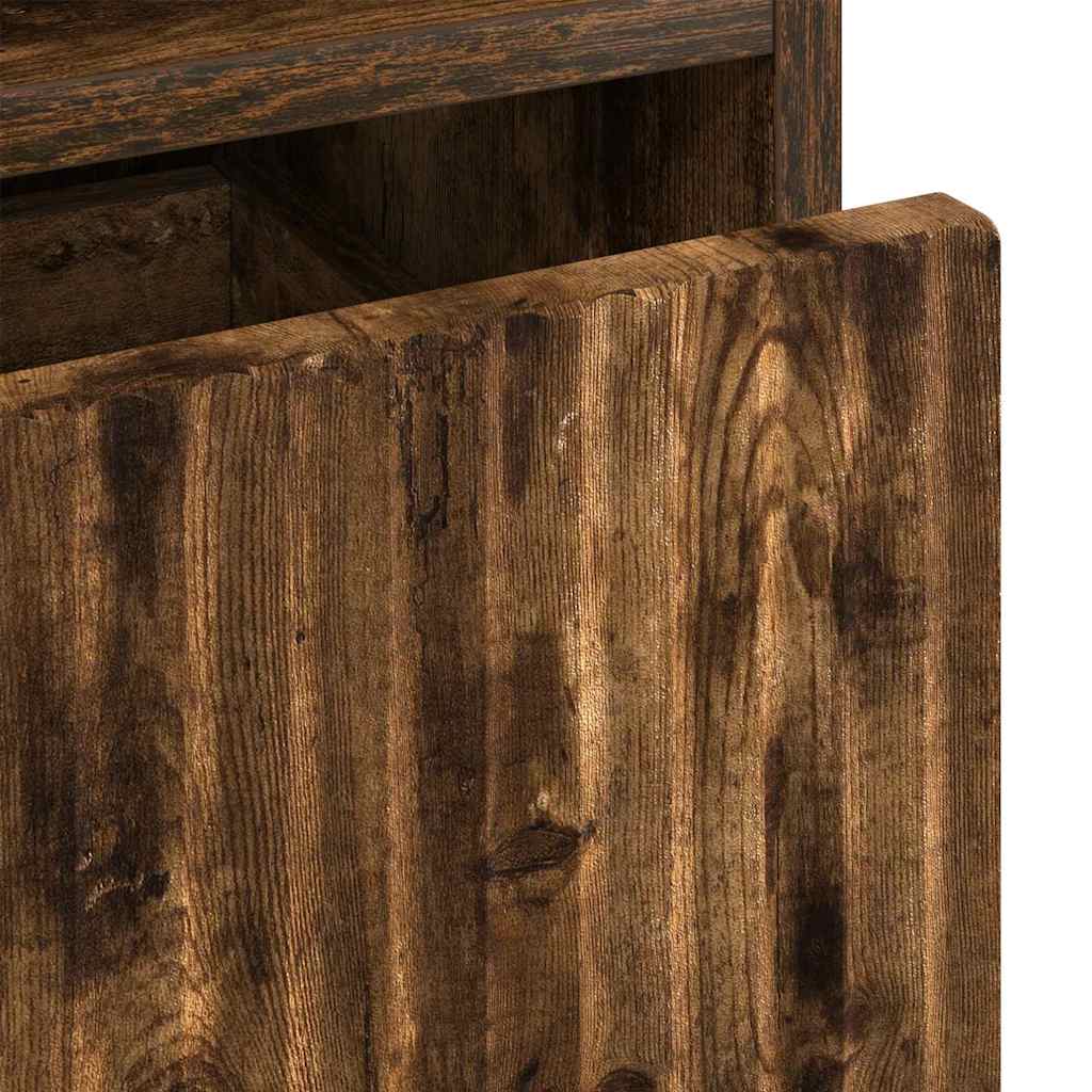 Sängbord 2 pcs Rökfärgad ek 49 x 36 x 61 cm Konstruerat trä