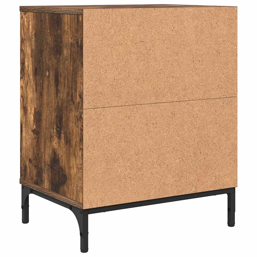 Sängbord 2 pcs Rökfärgad ek 49 x 36 x 61 cm Konstruerat trä