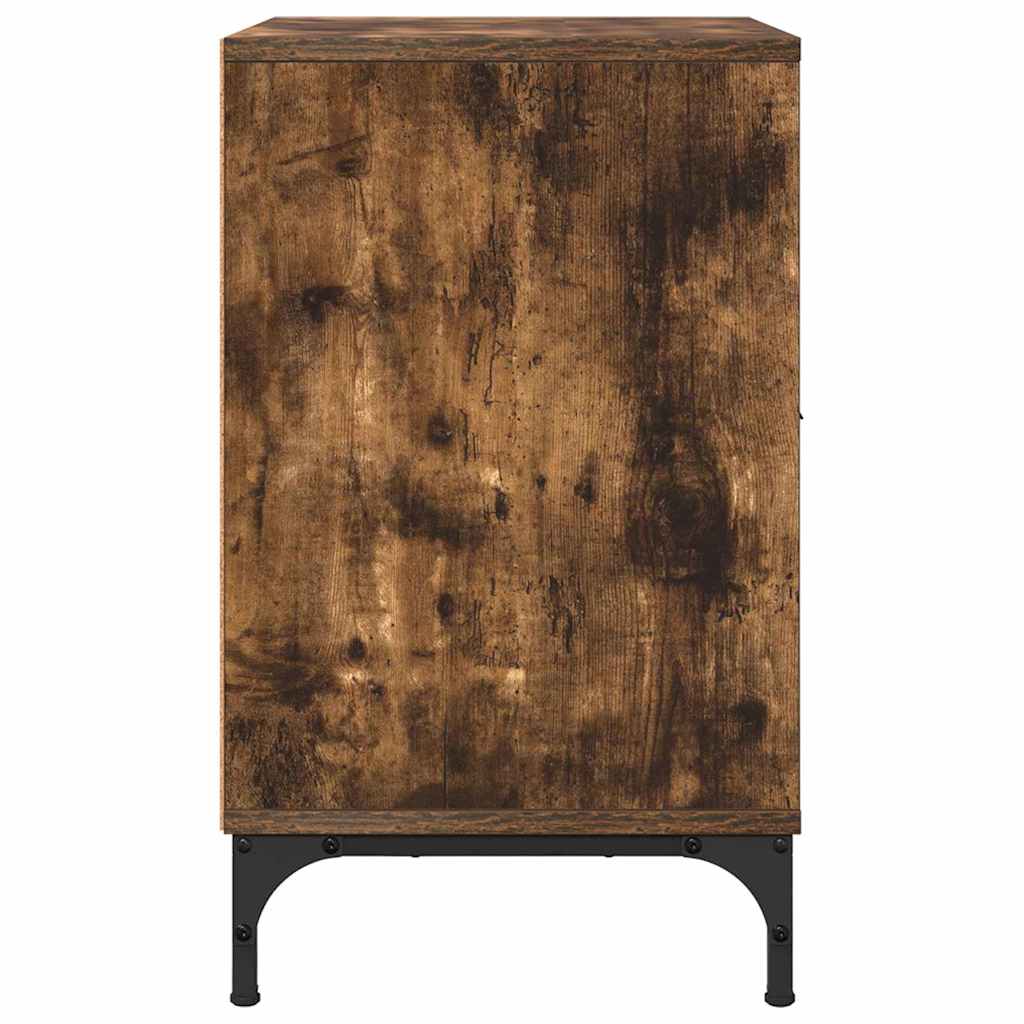 Sängbord 2 pcs Rökfärgad ek 49 x 36 x 61 cm Konstruerat trä