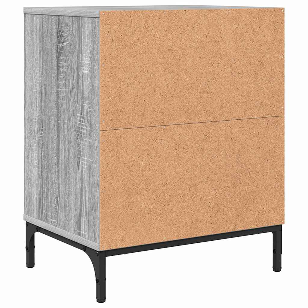 Sängbord 2 pcs Grå sonoma 49 x 36 x 61 cm Konstruerat trä