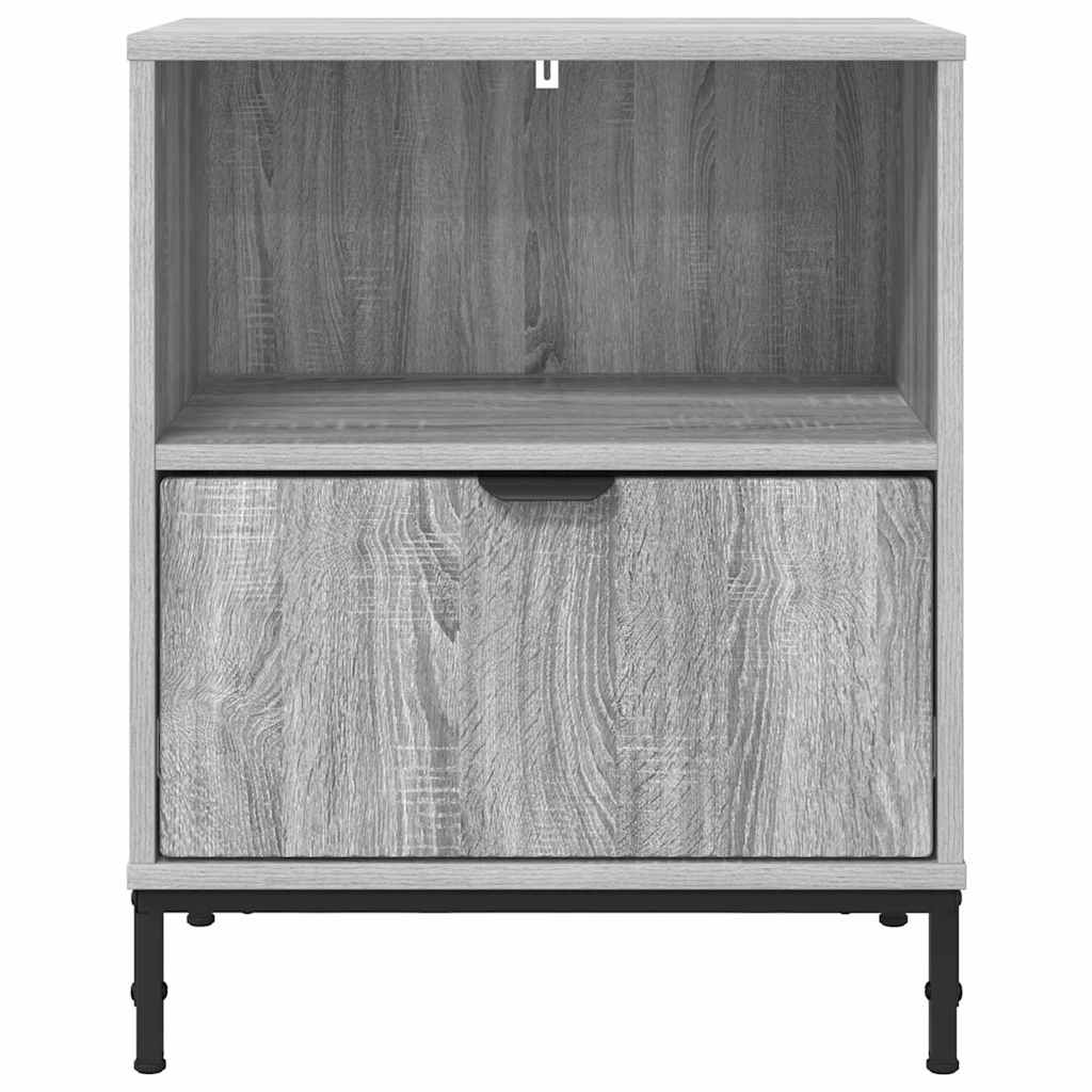 Sängbord 2 pcs Grå sonoma 49 x 36 x 61 cm Konstruerat trä