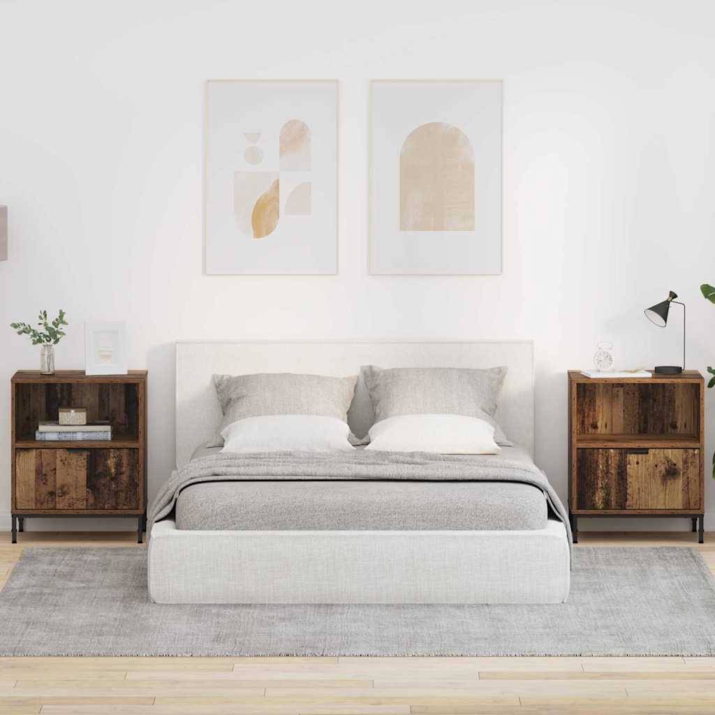Sängbord 2 pcs Gammalt trä 49 x 36 x 61 cm Konstruerat trä