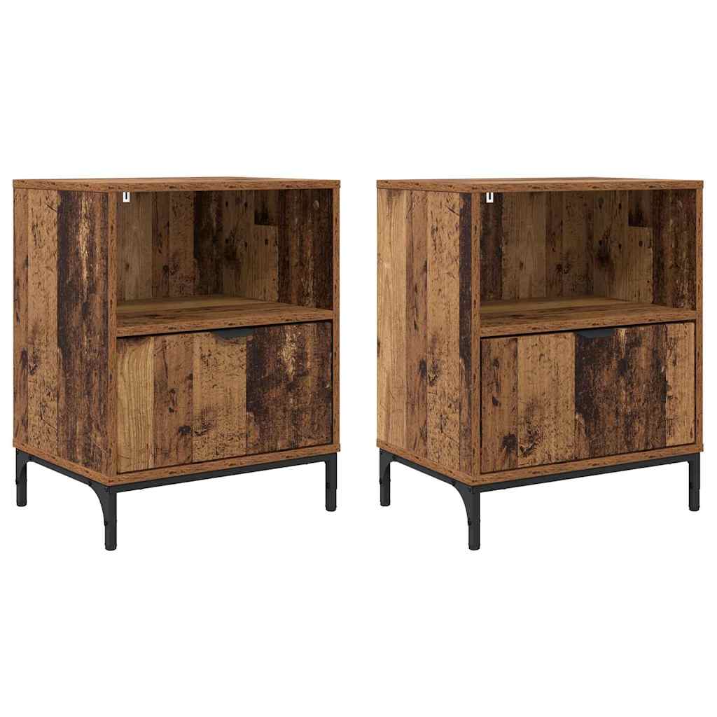 Sängbord 2 pcs Gammalt trä 49 x 36 x 61 cm Konstruerat trä