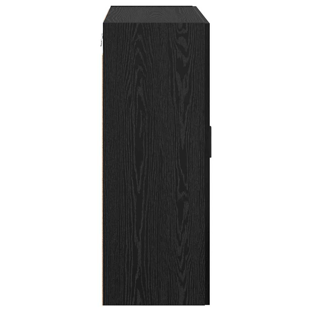 Väggmonterade Skåp 2 pcs Svart ek 69.5 x 34 x 90 cm