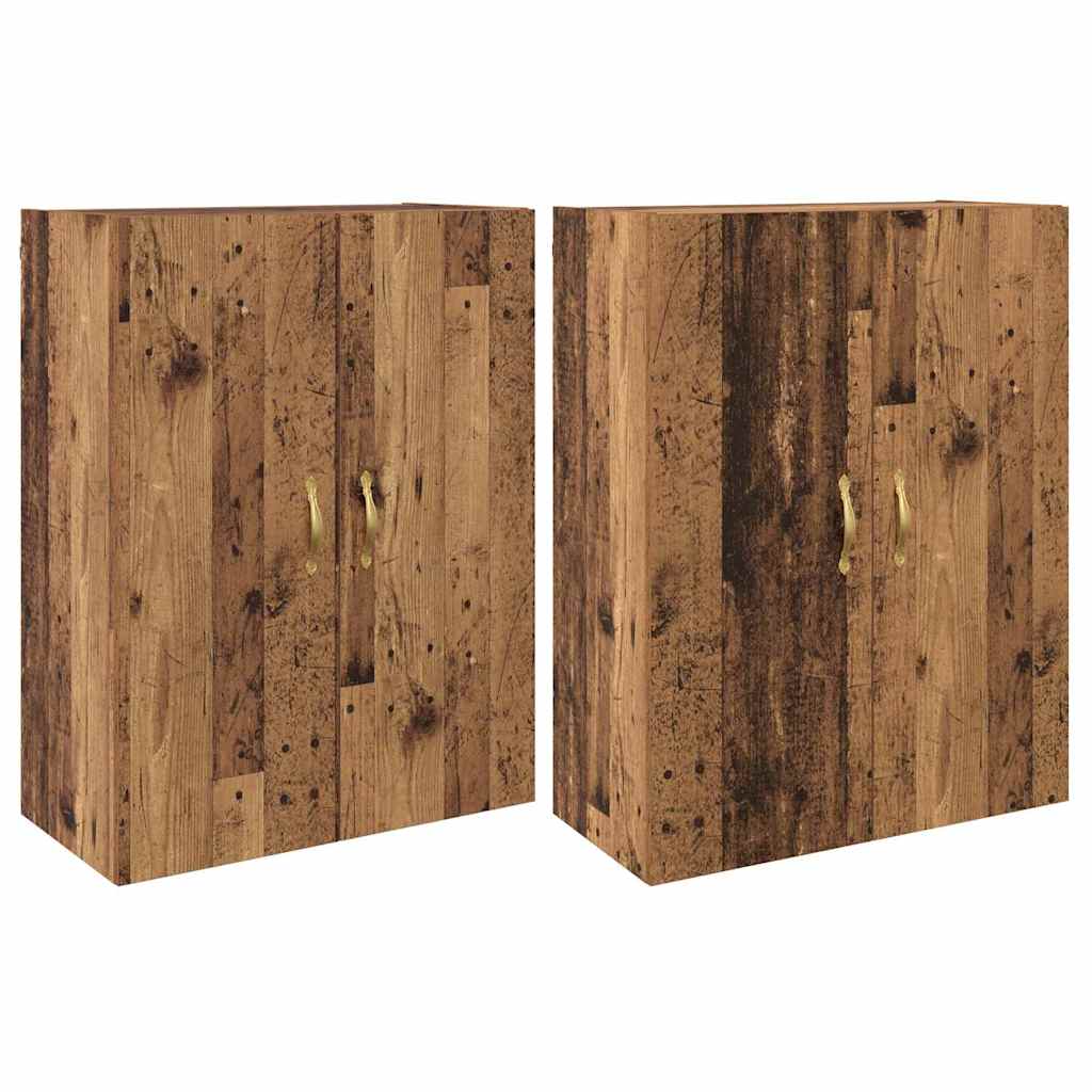Väggmonterade Skåp 2 pcs Gammalt trä 69.5 x 34 x 90 cm