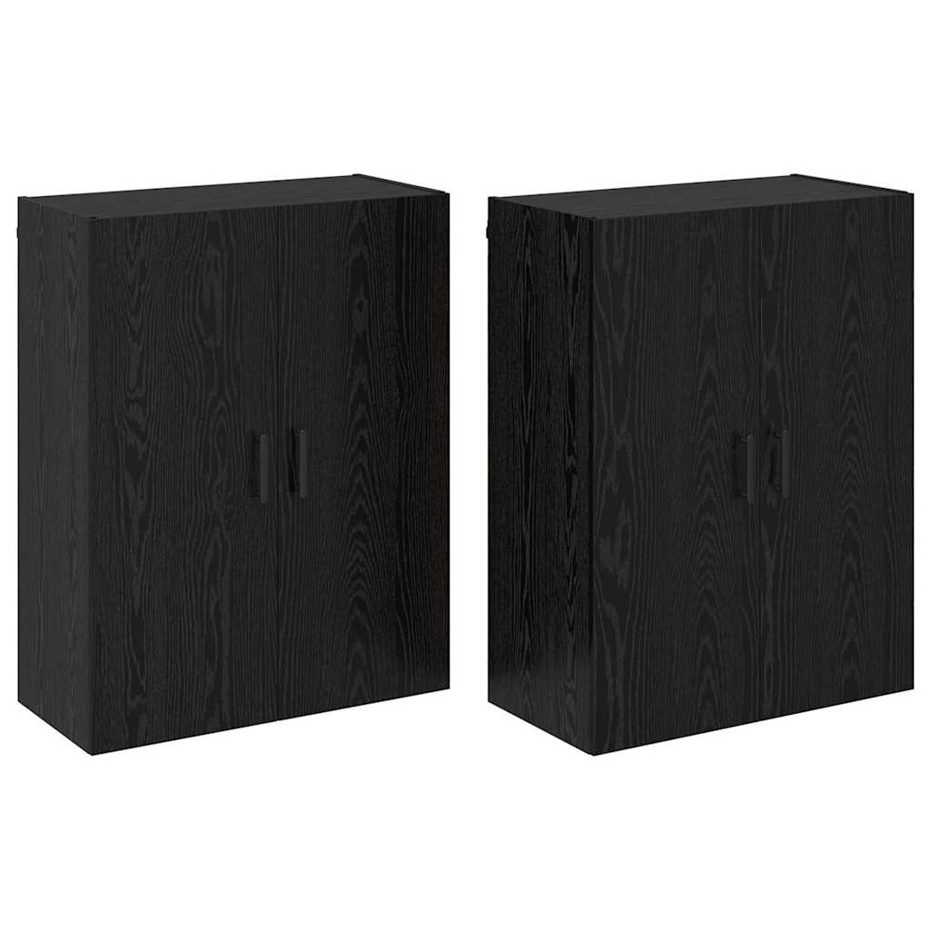 Väggskåp Svart Ek 2 pcs 69.5 x 34 x 90 cm