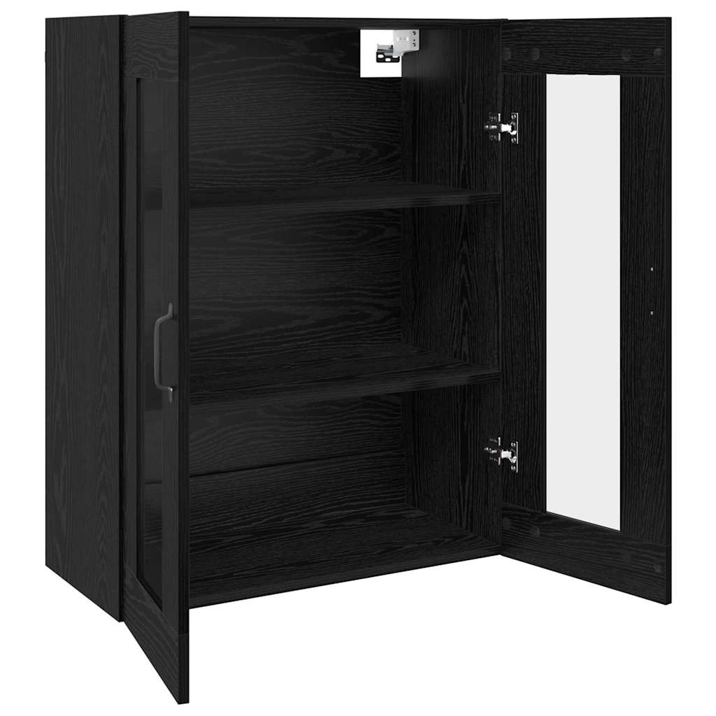 Väggskåp Svart Ek 2 pcs 69.5 x 34 x 90 cm