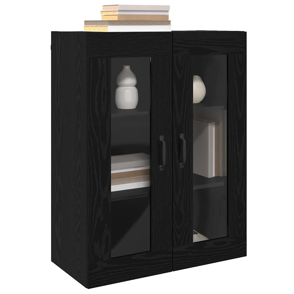Väggskåp Svart Ek 2 pcs 69.5 x 34 x 90 cm