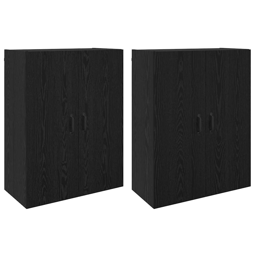Väggskåp Svart Ek 2 pcs 69.5 x 34 x 90 cm