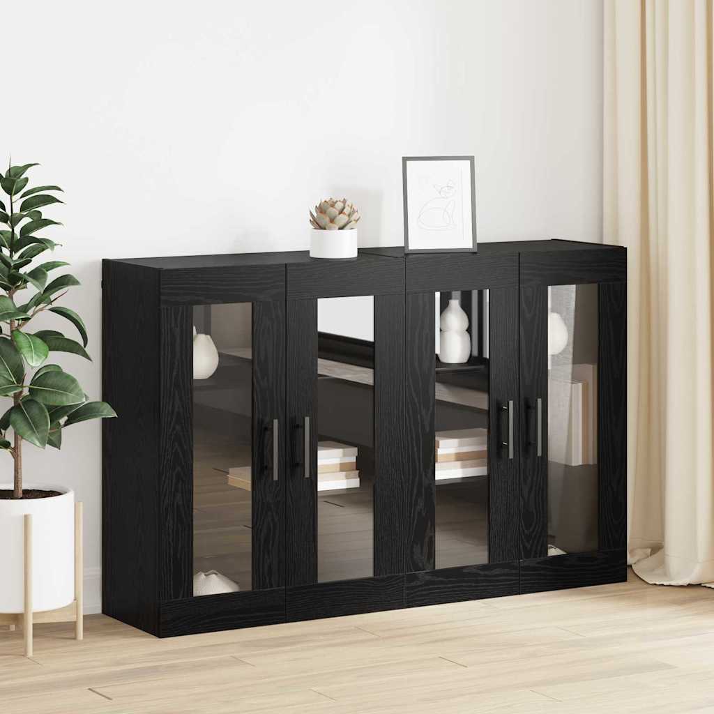 Väggskåp Svart Ek 2 pcs 69.5 x 34 x 90 cm