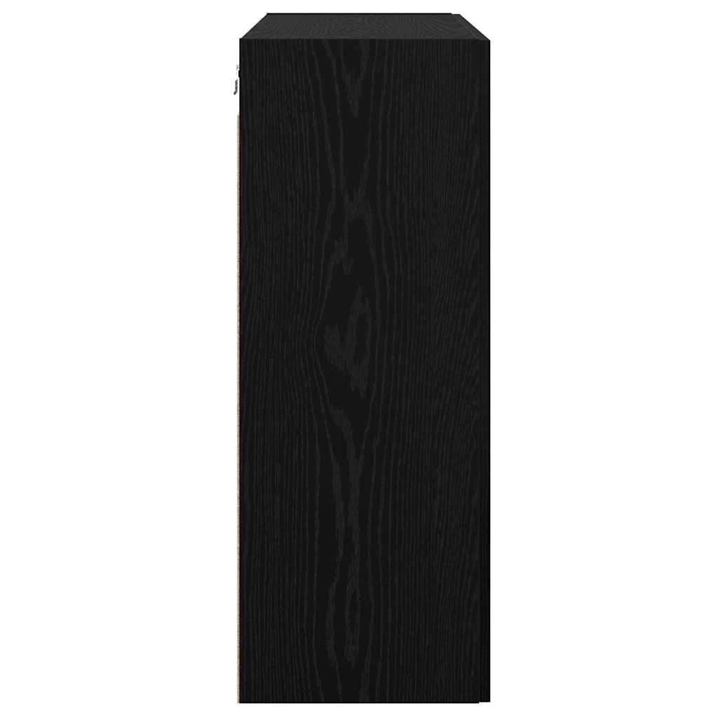 Väggskåp Svart Ek 2 pcs 69.5 x 34 x 90 cm
