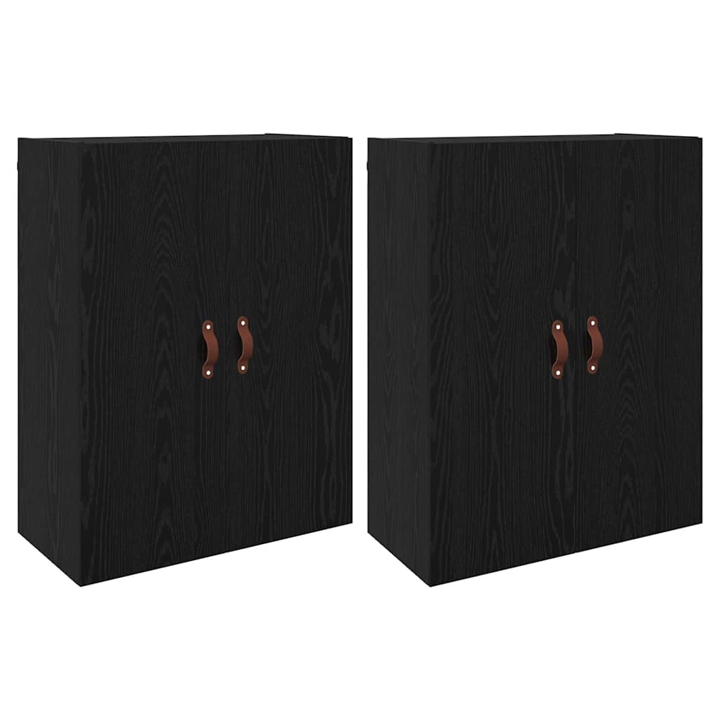 Väggskåp Svart Ek 2 pcs 69.5 x 34 x 90 cm