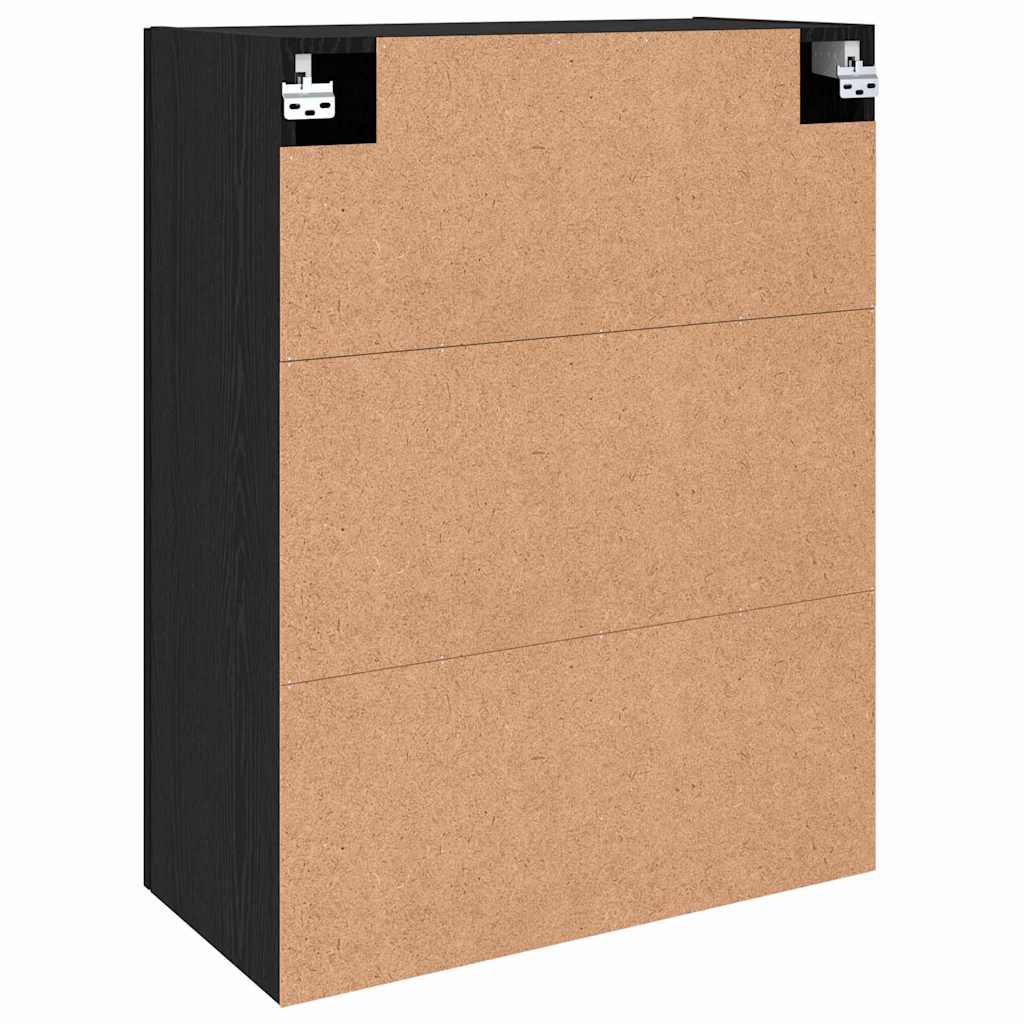 Väggskåp Svart Ek 2 pcs 69.5 x 34 x 90 cm