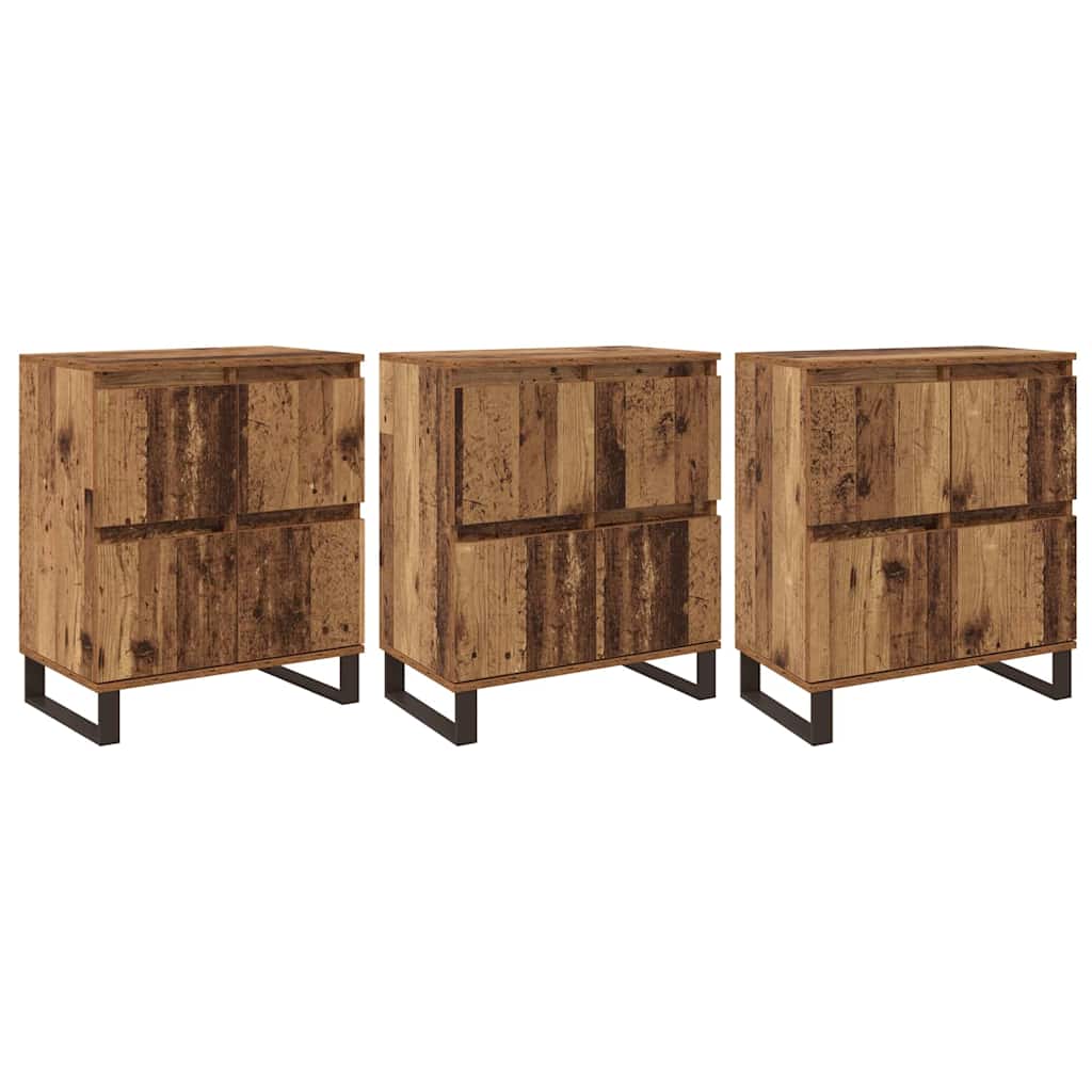 Skåp Åldrat Trä 3 pcs 180 x 35 x 70 cm