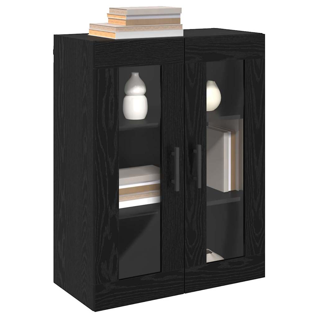 Väggskåp Svart Ek 2 pcs 69.5 x 34 x 90 cm