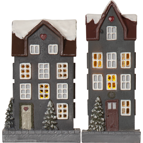 Belysning Jul Hus 2-pack 13 cm / 14 cm