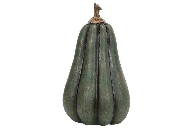 Dekoration Pumpa Grön Avlång Poly 20cm 2-pack
