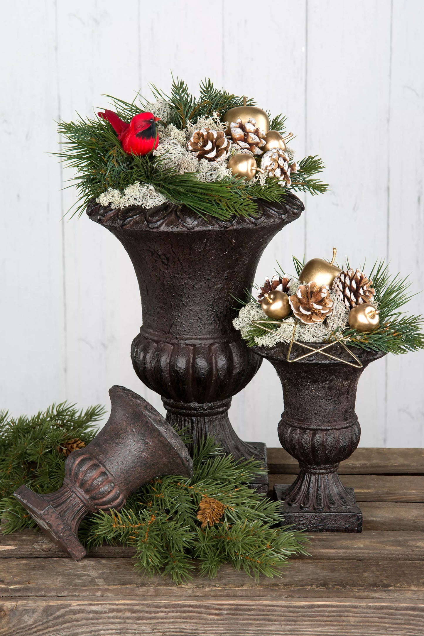 Blomkruka Pokal antikbrun - 30cm