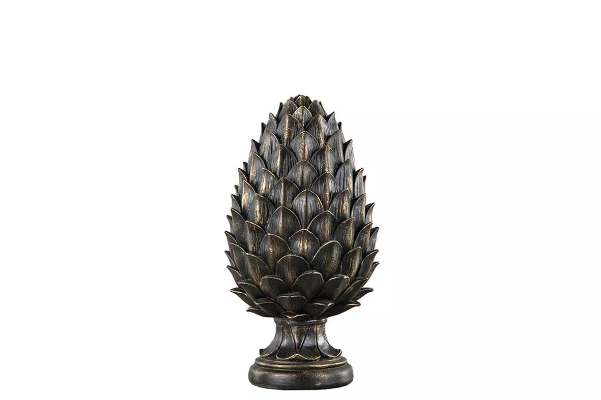 Dekoration Kotte på fot - Guldbrun 26 cm