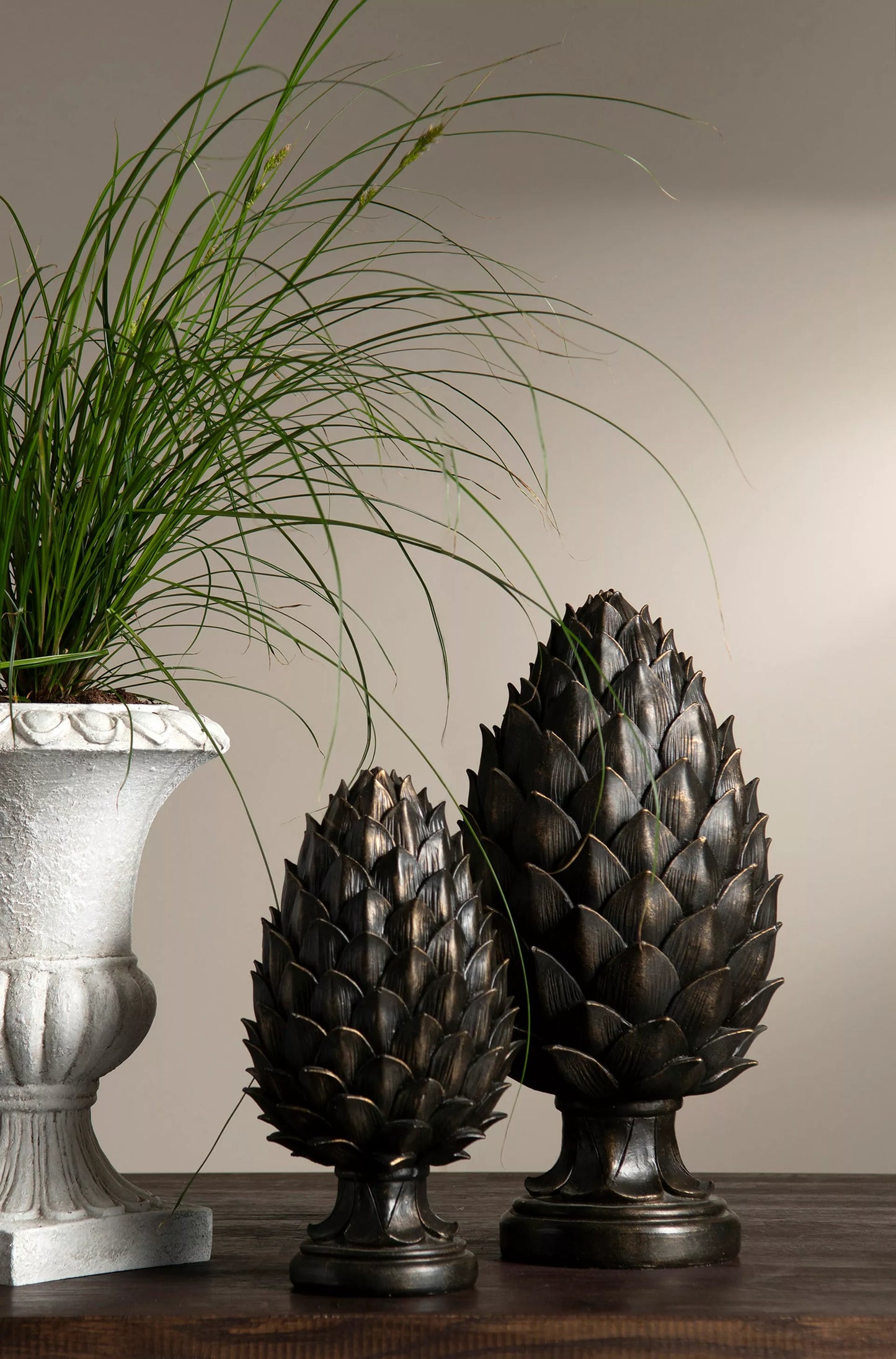 Dekoration Kotte på fot - Guldbrun 26 cm