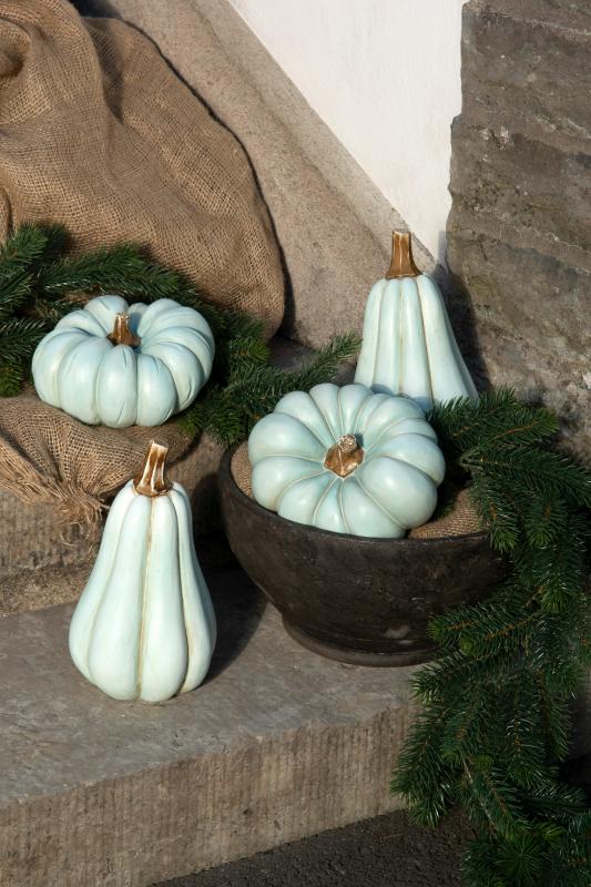 Dekoration Pumpa Minty Avlång Poly 20cm 2-pack