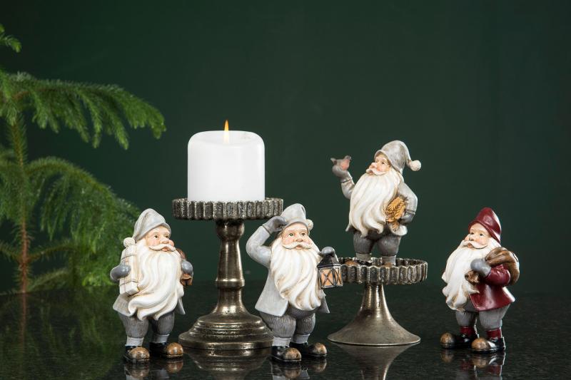 Juldekoration Inomhus Tomte Röd 15cm Mix 3-pack