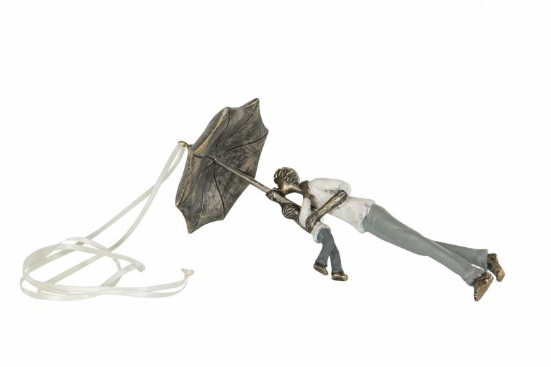 Dekoration Staty Paraply Pappa Barn Poly 9x9x23cm