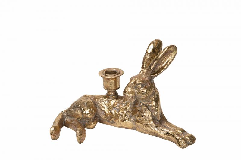 Påskdekoration Ljusstake Hare Liggande Poly