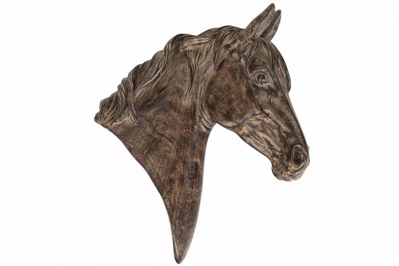 Dekoration Djur Häst Profil Vägg Brun Polyresin 26,5x10x34cm