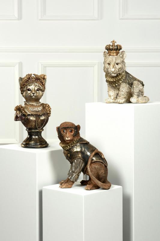 Dekoration Djur Lejonunge Med Krona Polyresin 22x21x29cm