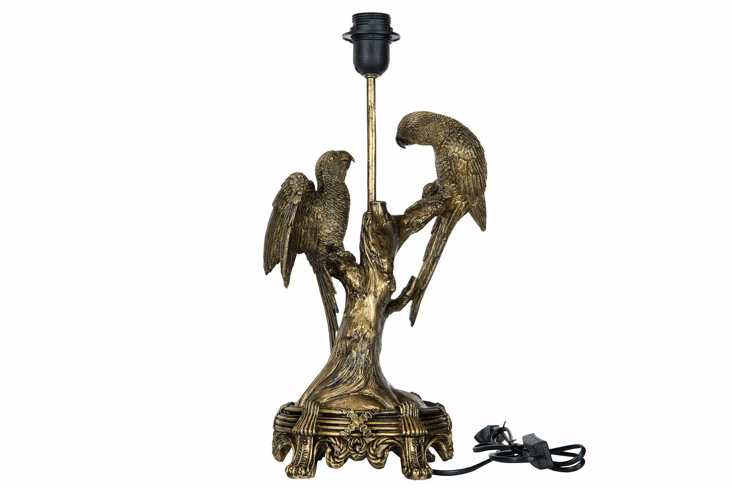 Bordslampa Fåglar Guld Brun Poly 22x45cm