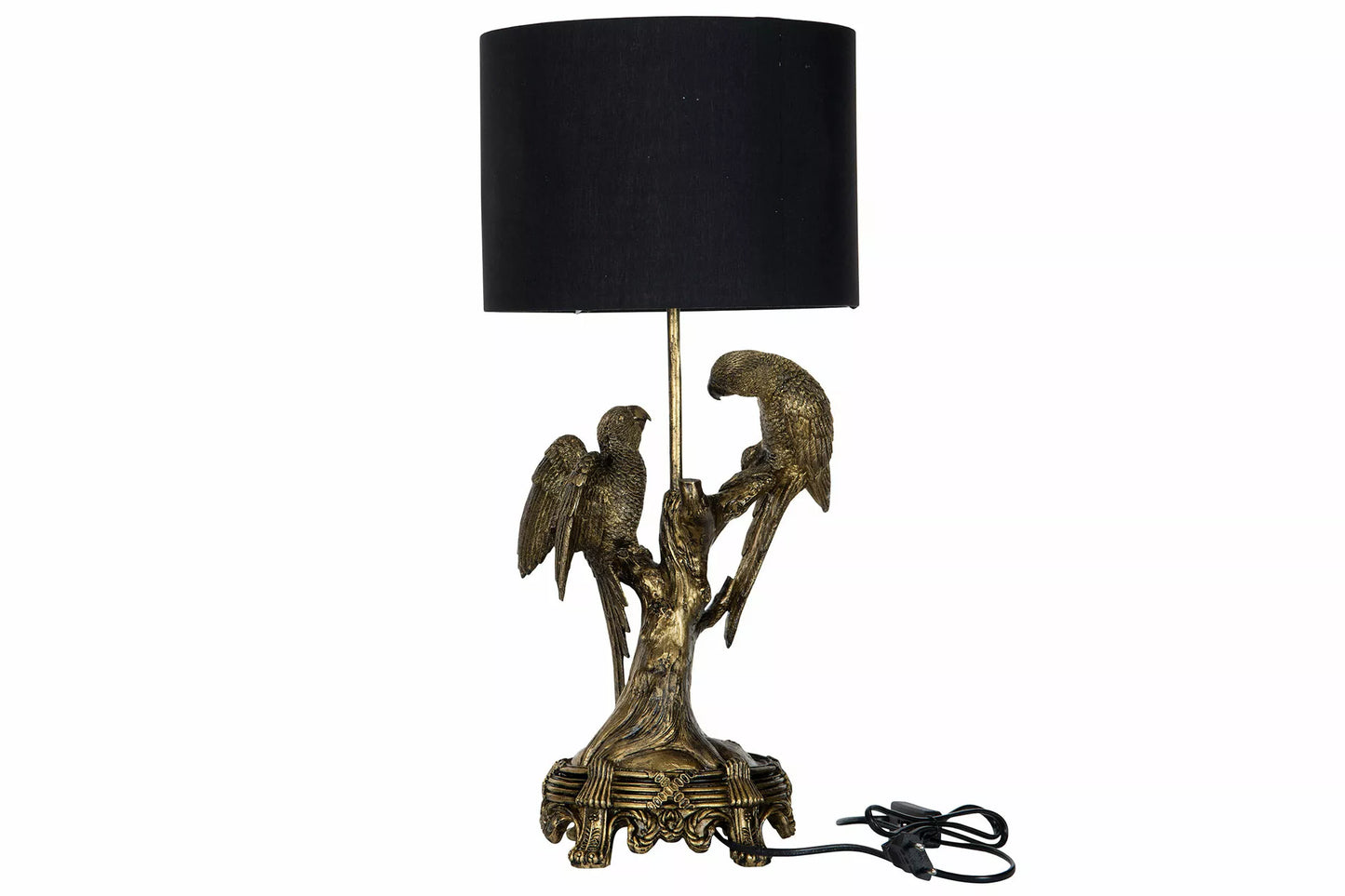 Bordslampa Fåglar Guld Brun Poly 22x45cm