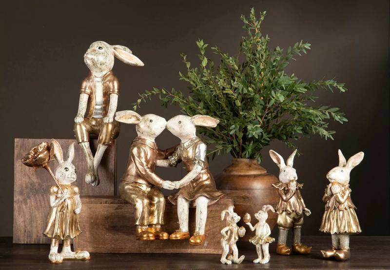 Påskdekoration Kaninpojke Ägg Polyresin 10x8x28cm 1 st