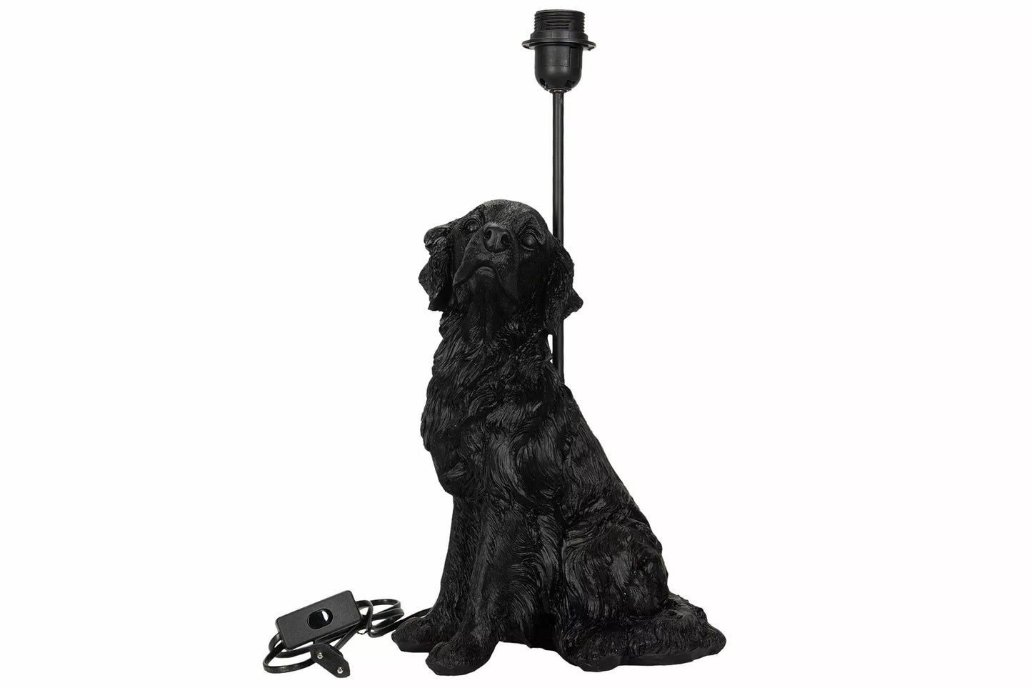 Bordslampa Lampfot Hund Svart Poly 25x19x49cm I lager: Vecka 6
